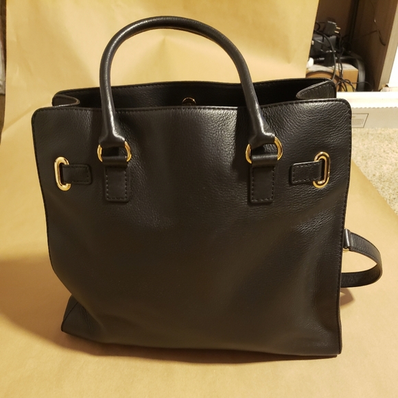Michael Kors Black Satchel with Gold Accents